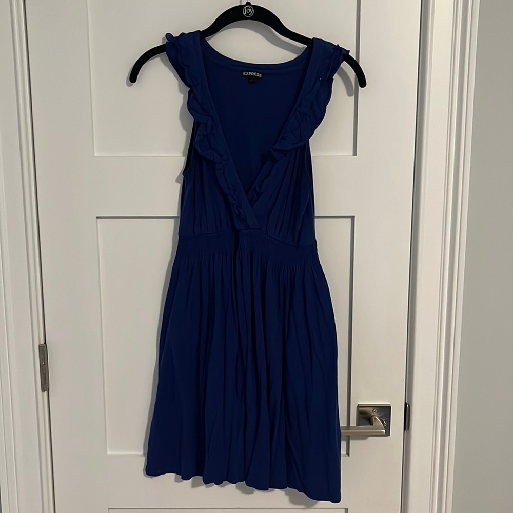 Express Royal Blue Cotton Sleeveless Dress - Size Small